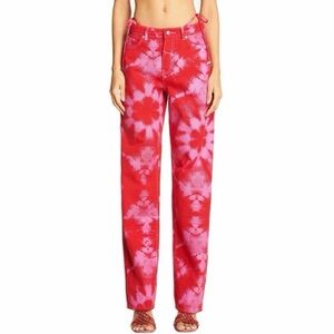 I.AM.GIA Stylish Red and Pink Tie-Dye Women Jeans denim